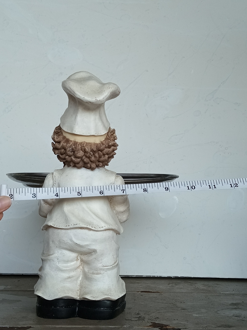 Vtg Italian Fat Chef Resin Figurine StatueW/Platter Kitchen Restaurant Decor - Picture 8 of 8